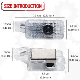 Jfsotls Never Fade Car LED Door Logo Projector Ghost Shadow Light, for RLX/MDX/ZDX/TLX/TL/RDX Series Accessories Door Light Logo LED Laser Car Courtesy Step Light HD (White Red)