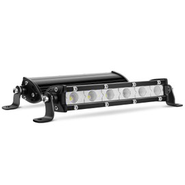Nilight 2PCS 7Inch 18W Ultra-Slim Single Row Flood LED Light Bar 1530LM Offroad Fog Driving Work Light for Trucks 4x4 Jeeps ATV UTV SUV , 2 Years Warranty