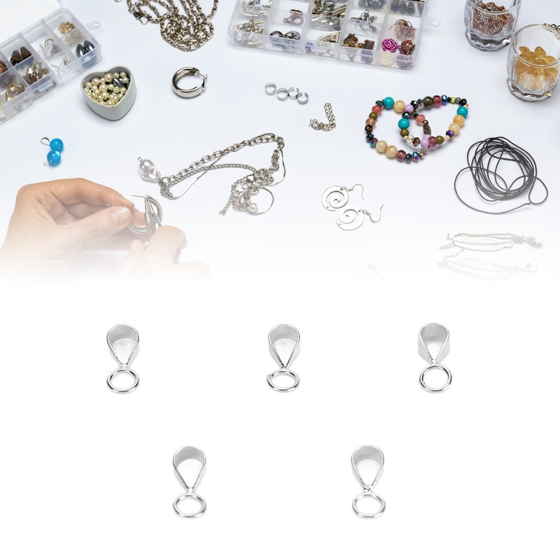 5pcs 925 Sterling Silver Bails DIY Exquisite Necklace Pendant Bails