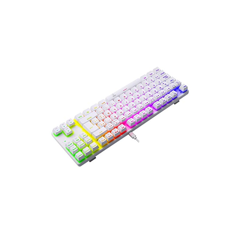T-Dagger Teclado Gamer Mecánico Blanco Bora White T-TGK315 Blue Switch