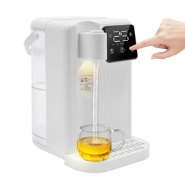 BANEBONE 1700W Instant Hot Water Dispenser 3L Desktop Instant Hot Water Dispenser Touch Screen Countertop Water Filter Heating Temperature 77-210.2℉ W/Water Filter Water Tank Drip Tray (White)
