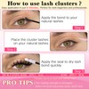 FANXITON Lash Clusters Kit Wispy Clusters Eyelash Extensions Natural Lash