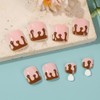 Press on Toes Nails Tips Brown French Tips Short Fake