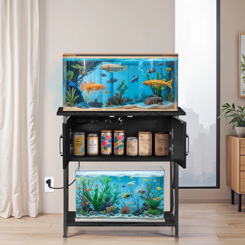 SEGAWE 29Gal Metal Frame Aquarium Stand Fish Tank Turtle Tank