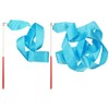 Rainbow Rhythmic Gymnastics Wands Praise Dancing Streamers for Kids Baton Twirling Talent Shows Artistic Dancing, 2 Pack by Baryuefull (Blue)