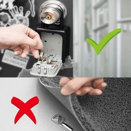 Key Storage Lock Box, Combination Lock Box with Code, Portable Key Security Box Door Knob or Wall Mount Outside for Realtors, Contractors, Spare Key Box