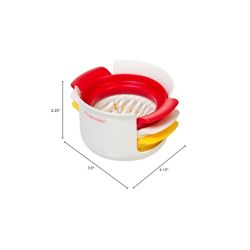 Prepworks by Progressive - Cortador de huevos compacto, blanco, rojo