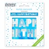Happy Birthday Blue Recyclable Paper Banner - 2.6m