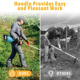 Back-Saving Handle Tool Ergonomic Attachment for Garden Tools Universal Back Saver Tool Handle for Shovels Rakes Lawn Trimmers, Orange