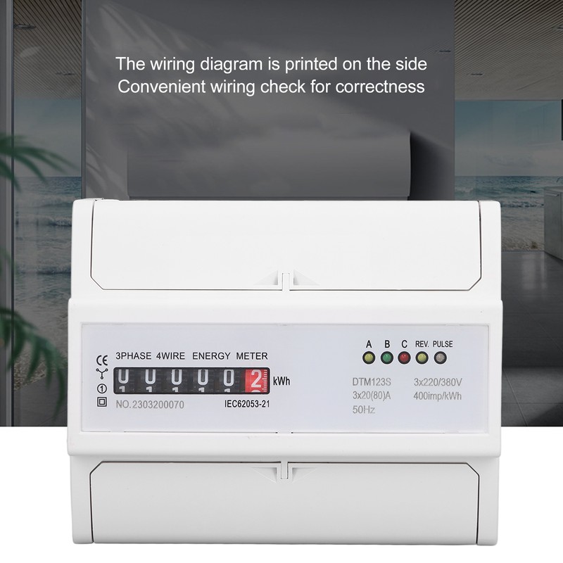 Digital Electric Energy Meter 7P 3 Phase Energy Meter DIN