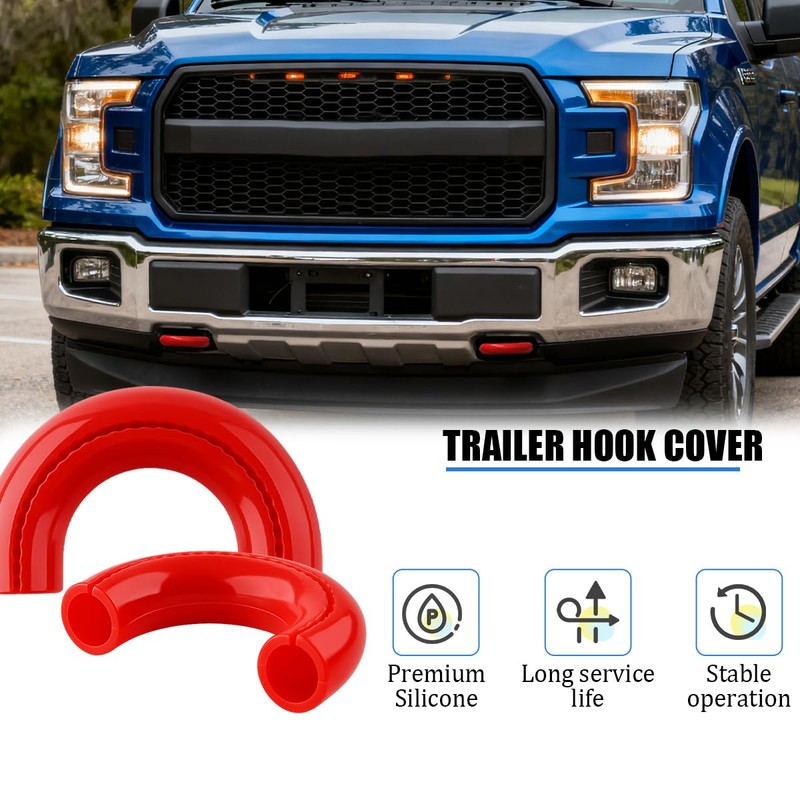 2 Pack Front Tow Hook Covers Replacement for 84905-47010, Red