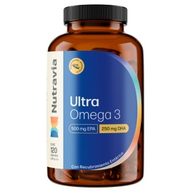 Ultra Omega 3 1000 mg Vitaminas para Mujeres y Hombres - Aceite de Pescado de Anchoveta Ácidos Grasos Omega-3 EPA y DHA Suplementos Alimenticios - 120