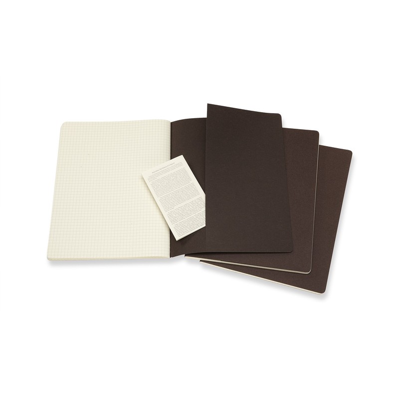Moleskine CH022P2 X-Large Squared Cahier Journal - Coffee Brown (Pack