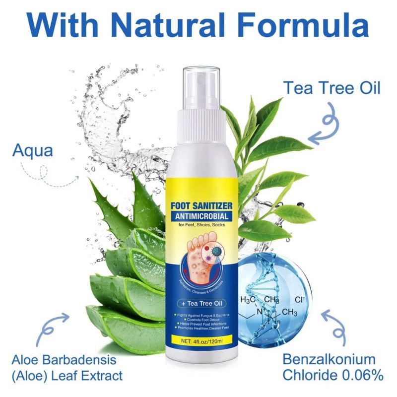 Aromixe Foot Sanitizer Spray 120ml – Antimicrobial with Tea Tree