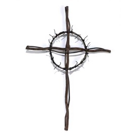 Dicksons Crown of Thorns Tree Branch 14 x 10 Metal Wall Cross