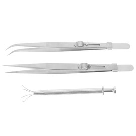 SEWACC 1set Heavy-Duty Stainless Steel Jewelry Tweezers Tweezers for Bead and Gemstone Handling for Crafting and Jewelry Making