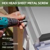 80 PCS #12 x 1-1/2" Sheet Metal Screws, Black Hex