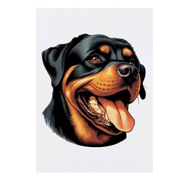 'Happy Rottweiler' Temporary Tattoo - Water Resistant, Skin-Safe, Non-Toxic Transfer (TO00077537)