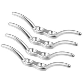 X AUTOHAUX 4Pcs 2-1/2 Inch Stainless Steel Flagpole Cleat Hook Boat Deck Cleats Rope Cleat Handle Universal for Marine Boat Ship