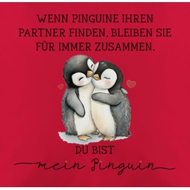 Shirtracer Cushion 50 x 50 cm - When Penguins Find Their Partner They Stay Together Forever I Partner Gifts Couples Anniversary Gift Couples Christmas - 50 x 50 cm - Red