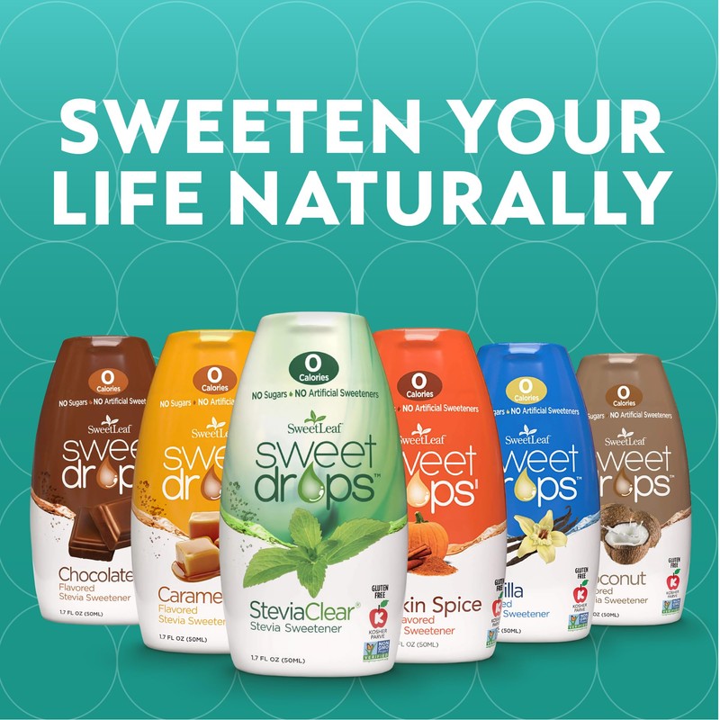 SweetLeaf Sweet Drops - Stevia Liquid Variety Pack, Chocolate, Caramel,