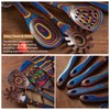 Gudamaye Pakkawood 7-Piece Blue Wooden Cooking Utensils, Wooden Spoons for
