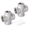 TAISHER 2PCS Stainless Steel 4 Way Pipe Fittings, 1/4" BSP