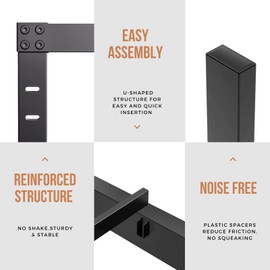 COMASACH Queen-Size Metal Bed-Frame No Box-Spring Needed,12-Inch Noise Free Black Platform-Bed Base, Easy Assembly,Heavy Duty Steel Slat Support Non Slip Mattress Foundation