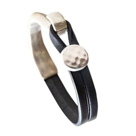 Fuqimanman2020 Leather Cuff Bracelet for Women Men Black Leather Wrap Bracelet Handmade Splicing Bangle Bracelet Unisex Leather Bracelet