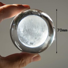 70mm (2.75 Inch) 3D Laser Gifts Moon Crystal Glass Ball with Metal Stand Home Decoration Paperweight