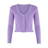 New Ladies Women Long Sleeve V-Neck Knitted Cropped Cardigan Top