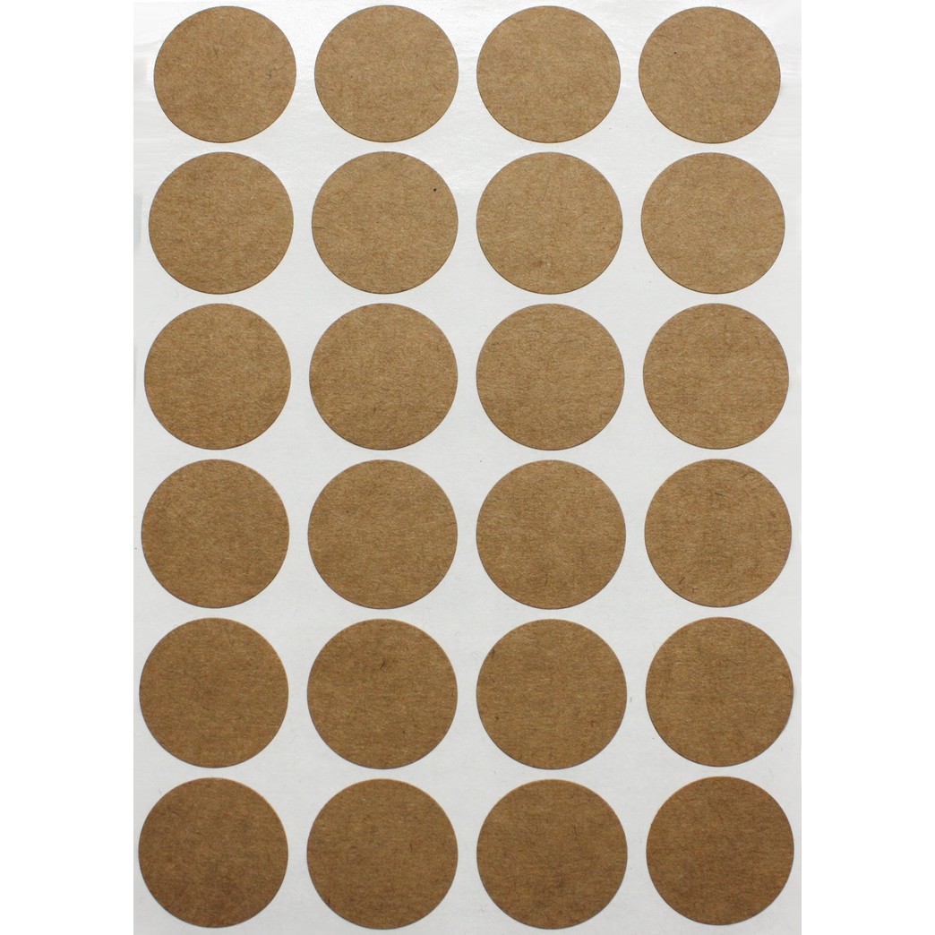 Royal Green Kraft Labels Round 1 inch Brown Paper Stickers 25 mm - 360 Pack