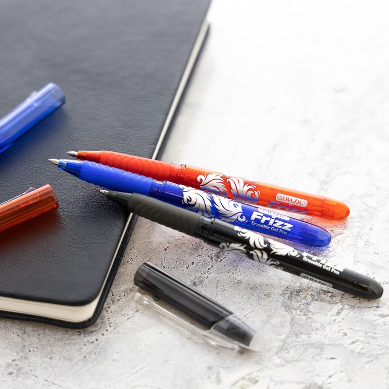 BAZIC Frizz Blue Erasable Gel Pen w/Grip
