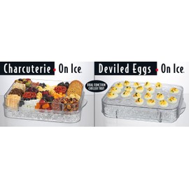 Prodyne Charcuterie On Ice & Deviled Eggs On Ice Platter 2 Piece Serveware Set