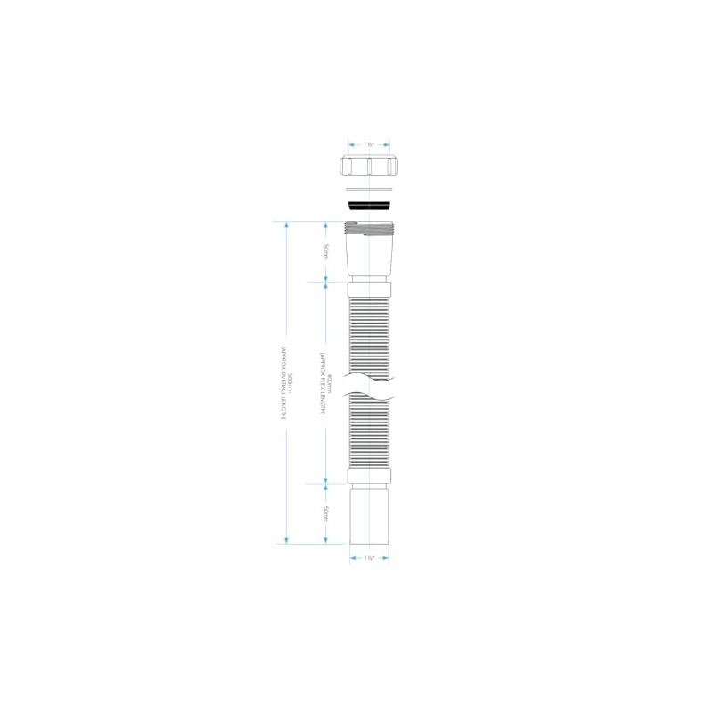 Universal Flexible Connector - 1.1/2 Inch x 40mm Compression x