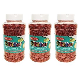 CLI Charles Leonard Creative Arts Glitter, Orange, Pack of 3 (1 lb) Bottles (CHL41165-3)