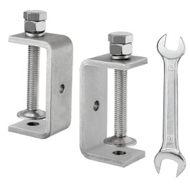 Eunenete 304 Stainless Steel C Clamp,2 1/2 Inch Tiger Clamp Woodworking Clamp Heavy Duty C Clamps for Woodworking, Welding and Construction,Features Stable Wide Jaws and Protective Pads(2 Pcs)