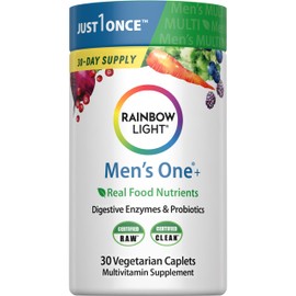 Rainbow Light Multivitamin for Men, Vitamin C, D & Zinc, Probiotics, Men's One Multivitamin Provides High Potency Immune Support, Non-GMO, Vegetarian, 30 Tablets