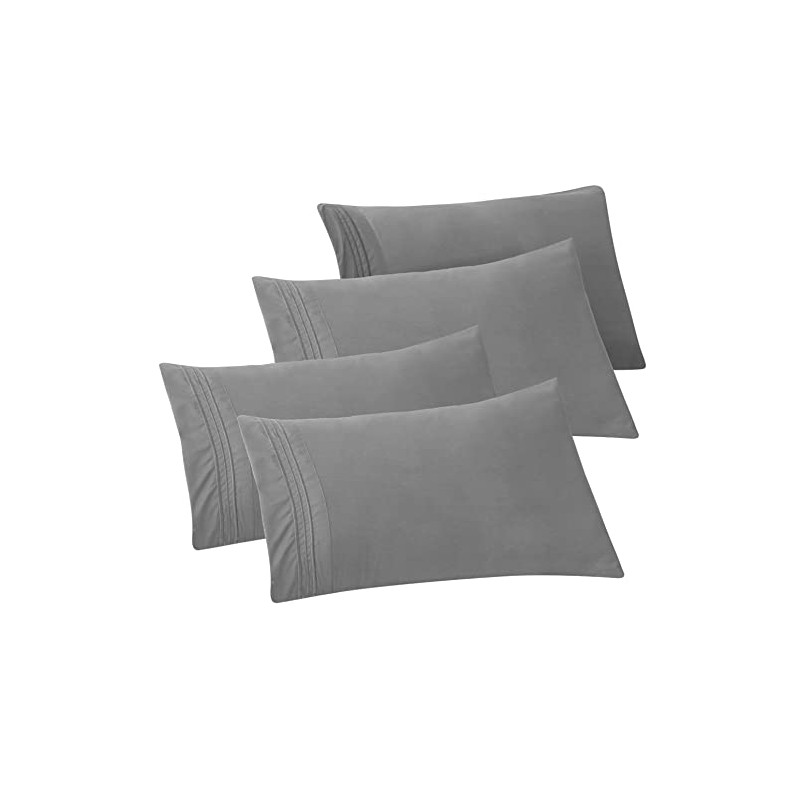 Elegant Comfort 4-Pack Solid Pillowcases 1500 Thread Count Egyptian Quality