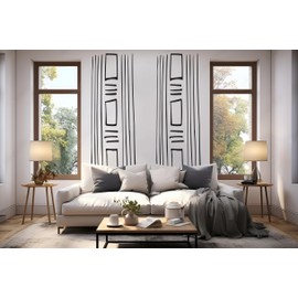 Mid-Century Modern Wall Decal: Abstract Retro Home Decor, 80” H x 22” W | Peel and Stick Vinyl Sticker