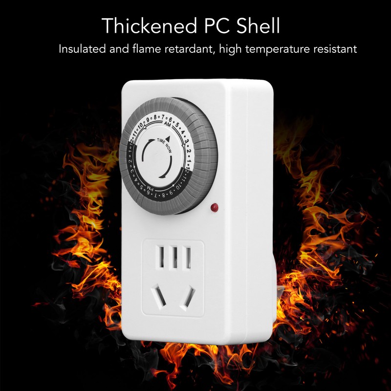Mechanical Timer Outlet 24 Hours Timing Switch Socket Auto Shut
