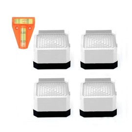 Washing Machine Anti-Vibration Feet, Square Furniture Risers, Non-Slip Shock Absorbing Pads, Set of 4, White and Black (White)