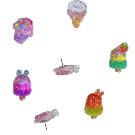 ZHLZTYYL 50 Pcs ice Cream Popsicle thumbtack Cute thumbtack Decorative thumbtack Used for Photo Wall memo map Note Mark Position Decoration thumbtack