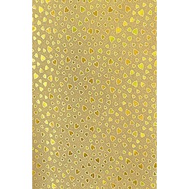 10 Sheets A4 Sparkly Self Adhesive Glitter Paper Non Shed 80gsm / 53lbs (Gold Hearts)