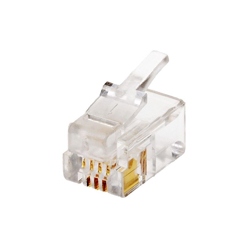 Helos 130385 RJ10 Transparent wire connector 130385, RJ10, Transparent, Plastic,