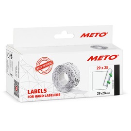 Meto 29 x 28 mm 3 Line White Removable Labels for METO, Contact, Sato, Avery, Tovel, Samark etc