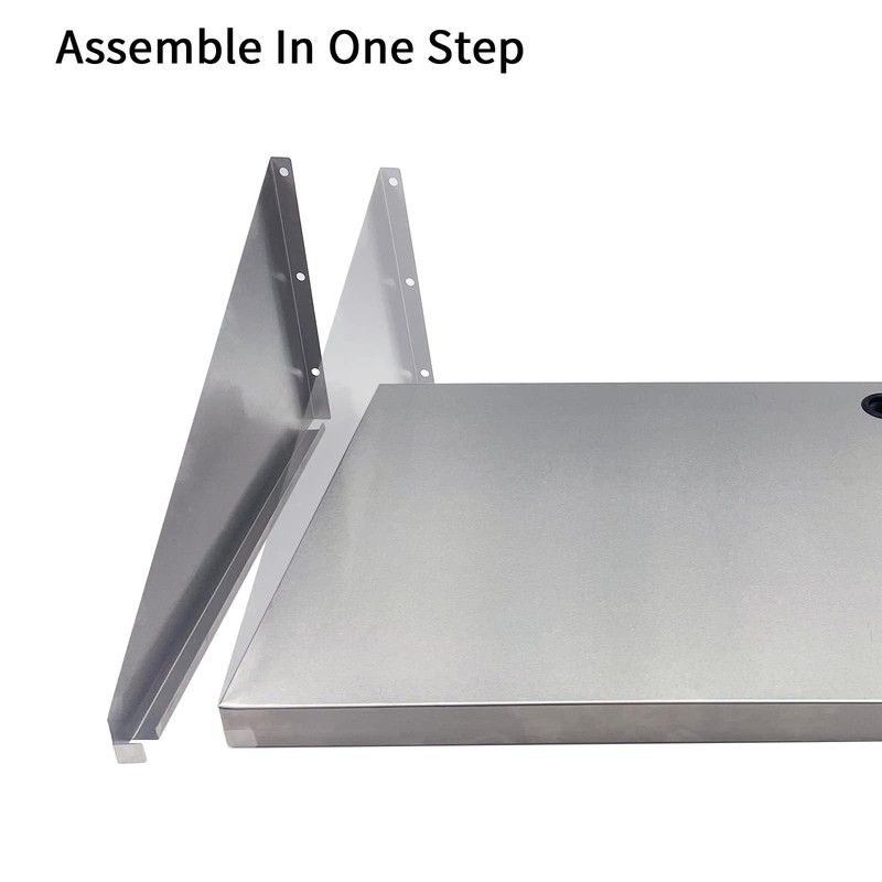 Stainless Steel Microwave Shelf 17"x22", Wall Mount Kitchen Shelf