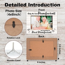 YSTEP Great Grandparents Picture Frame, Baby Announcement Gifts, Pregnancy Announcement for Grandparents, Wood 4x6 Photo Frames for Desk Display-A05