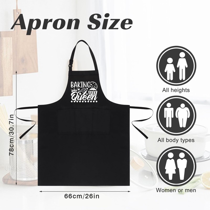 Jiusely Funny Baking Apron for Women, Baking Queen Cooking Apron