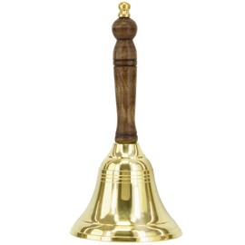 Hand Bell - Call Bell Perfect for Wedding Bell,Games Bell, Schools bell, Reception Desks and Religious Ceremonies, and Events - Handcrafted in India (3.12 Inch Diameter, 7 Inch Height)